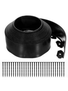 PE Material No-Dig Garden Edging Kit, 16.4 Ft Black Landscape Border, 2-Inch Height, Durable & Easy To Install, With 15 Anchoring Stakes, For Flower Beds, Tree Rings & Walkways - Multicolor - View 15