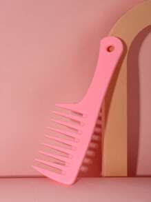 1 Portable Paddle Hairbrush, Wide Tooth Mini Comb, Plastic Detangling Travel Brush, Suitable For Styling Curl, Long & Wet Hair, Unisex