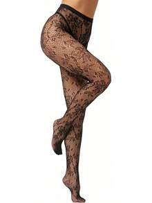 EVERSWE High Waist Fishnet Tights, Thigh High Suspender Stockings
