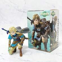 1PC 12cm/4.72in Zelda No Densetsu: Tears Of The Kingdom Anime Figure Knight Link Action Figure Squat LINK Figurine Room Decorations PVC Adult Collection Model Doll Toys Christmas Halloween Gifts