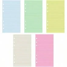 Colorful 6-Hole Ruled Refills Inserts,  5-Color Loose Leaf Planner Filler Paper For Personal Size Organizer Binder,  50 Sheets/100 Pages, Lined - Multicolor - View 2