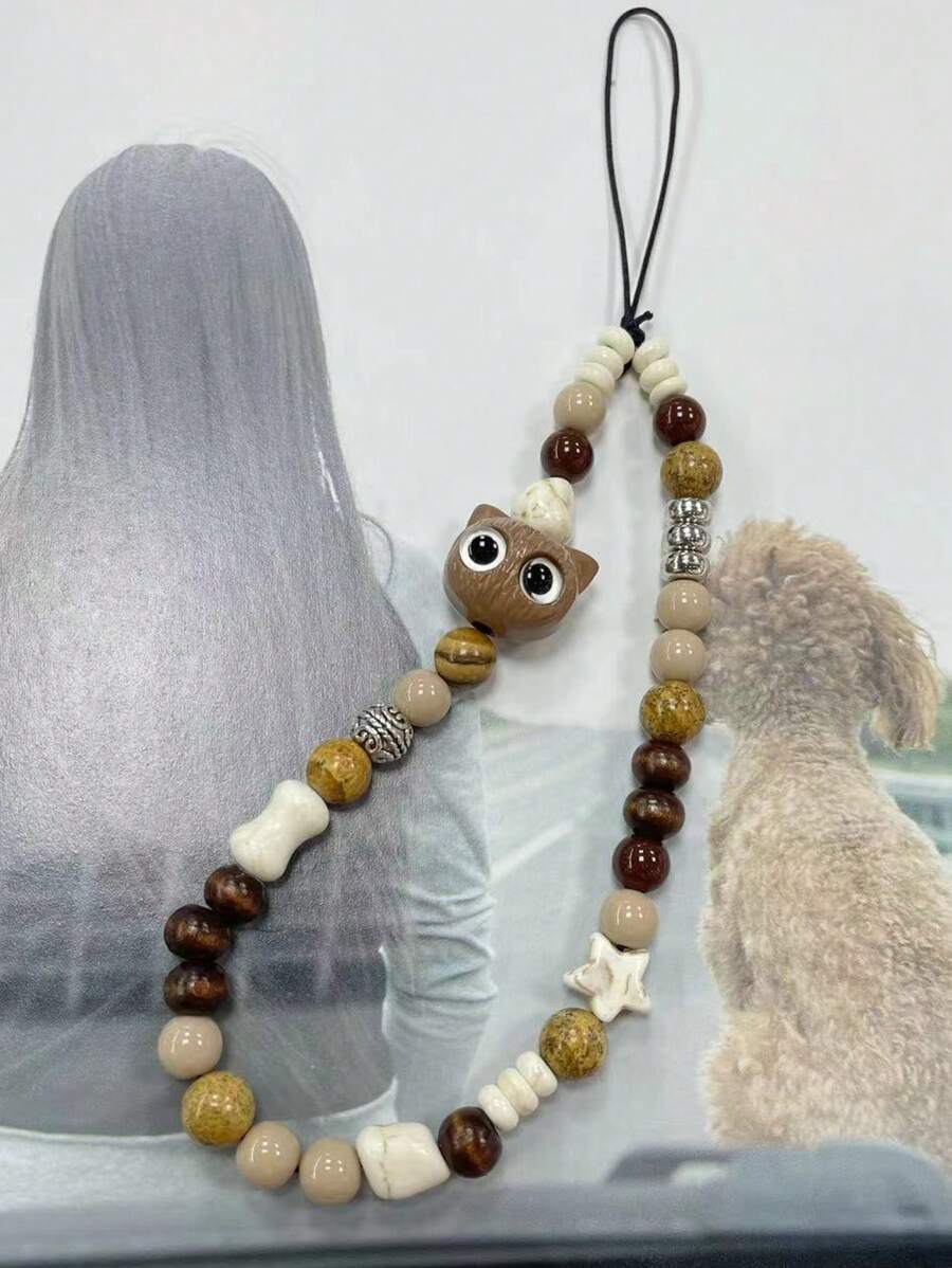 Accesorio hecho a mano estilo INS con cuentas de estrella de mar y concha de mar para teléfono, cadena CCD decorativa para cámara, fresco