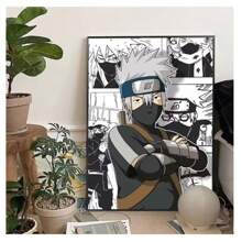 bandai 1 Stück gerahmtes japanisches klassisches, populäres, temperamentvolles Fantasy Anime Cover Art Poster, retro Malerei Cartoon Leinwand Hochauflösender Druck Wandkunst, moderne minimalistische Wohnzimmer Schlafzimmer Studenten-Wohnheim Bar Café Spielhallen Raum Wanddekoration Heimdekoration ästhetische Kunstbilder