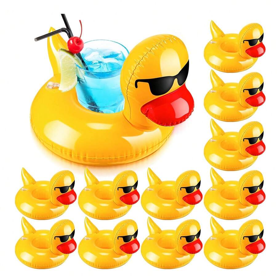 1pc Inflatable Floating Cup Holders For Pool - Cute Animal & Fruit Design Drink Floats For Summer Parties,Floating Drink Floats,Beach & Pool Accessories - Multicolor - View 1