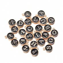 26pcs/Lot 12x15mm A-Z Letter Charms Enamel Alphabet Initial Letter Charms Pendant Handmade DIY Bracelet Necklace Earrings Jewelry Making Accessories
