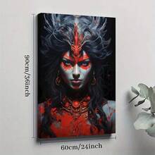 1pc Framed Canvas Poster, Goddess Of Demons, Blood-Red Decor, Fantasy Art Style Wall Art Canvas Paintings, Ideal Gift For Bedroom Living Room Corridor, Wall Art, Wall Decor, Winter Decor, Room Decoration, 2D Flat Print, Not 3D - Nhiều màu - Xem 10