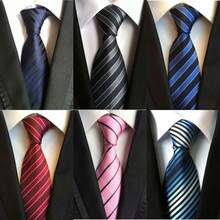 Corbatas clásicas a rayas para el novio, corbatas formales de vestir para negocios, boda, accesorio de corbata delgada para hombres, cuello de oficina masculino - Multicolor - Ver 4