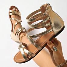 Damskie sandały w stylu rzymskim, skóra sztuczna, tkane, plażowe, imprezowe, biurowe, domowe i outdoorowe na lato