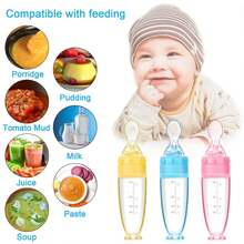 Tondiamo 3 Pieces Food Feeder 3oz Silicone Food Spoon Dispenser With Standing Base Infant Dispensing And Feeding - 1 - View 2