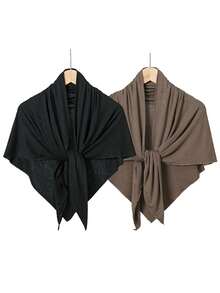 1pc Women's Solid Color Triangle Scarf, Breathable Headscarf, Versatile Musulman Headwrap, Suitable For Daily Wear For Dress - Jersey Triangular Scarf - View 39