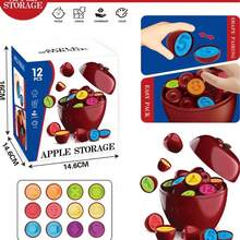 ABS Material, Digital Matching Apple Toy Set For Baby Early Education Puzzle Toys, Suitable For Children Aged 18+, Cultivates Children's Hands-On Ability, And Sells 12PCS Of Early Education Toys.
