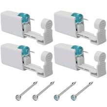 4 pezzi di Set monouso per piercing al naso con gemme incorporate - Operazione semplice e pratica per kit piercing al naso