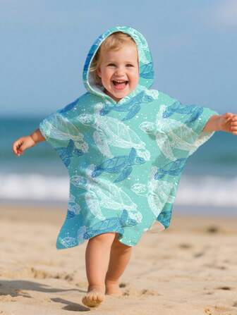 1 pezzo Accappatoio bimba con cappuccio, asciugamano da mare ad asciugatura rapida e ultra assorbente, perfetto per casa, bagno e spiaggia per bambine di 1-3 anni