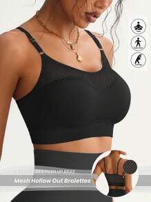 1pc Classic Sexy Non-Removable Padded Medium Support Sports Bra