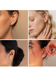 CIZME Pendientes de tuerca de acero inoxidable de 16/20 calibres para cartílago, hélice, piercings, anillos para la nariz, aro para el septum, anillos para el labio, pendientes de espalda plana para mujeres