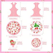 1pc Strawberry Cupcake Stand - Berry Sweet Birthday Party Decorations, 3 Tier Round Strawberry Themed Dessert Tower Stand, Cupcake Holder Stand For Sweet One Birthday Party Decorations