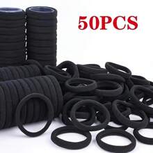 Fascia per capelli nera da donna, fascia senza cuciture, fermaglio elastico per coda di cavallo, non danneggia i capelli spessi, adatta per il ritorno a scuola