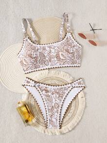 Women Sexy Bikini Swimsuit, Summer Leisure Beach Two-Piece Set