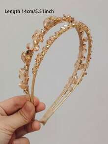 1 chiếc băng đô pha lê hai lớp, phụ kiện đội đầu sang trọng phù hợp cho sinh nhật, biểu diễn, dẫn chương trình, phụ kiện sân khấu. - Nhiều màu - Xem 4