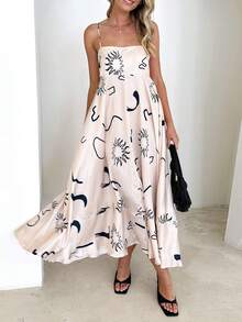 Women Y2K Maxi Dress Smocked Spaghetti Strap Sleeveless Long Flowy Dress Boho Backless Aline Long Dress Summer Casual Beach Sun Dress - màu đen - Xem 3