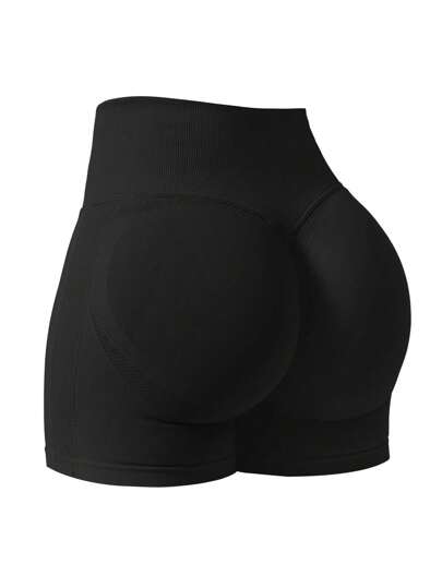NcmRyu Women's Seamless Ribbed Yoga Shorts, Butt Lifting & Shaping, Suitable For Fitness, Gym, Running