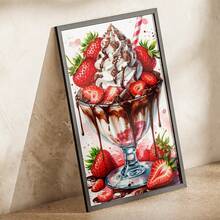 1 Pc Canvas Painting,Ice Cream, Strawberries, Chocolate, Milkshake Glass, Whipped Cream, Chocolate Drizzle, Striped Straw,Wood Framed Painting (1) Thickness 2.5 Cm/ 1 Inch-Home Decoration For All Occasions,Ideal New Year, Valentine's Day,Thanksgiving,Easter,Christmas Gift,Room Decoration Aesthetic,Wall Decoration Art,Perfect Gift,Autumn And Winter Wall Decoration,Living Room Decoration, Bedroom Decoration, Kitchen Decoration, Entry Decoration, Bathroom Decoration, Direct Wall Painting, High Quality Wall Painting Poster,Modern Home Decoration Stretched And Framed Ready To Hang - Black - View 1