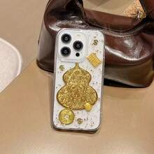 1PS New Year Gourd Abacus Gold Foil Glue  Case 13/14/15/16 16Pro Max Wealth Prosperity - White - View 6