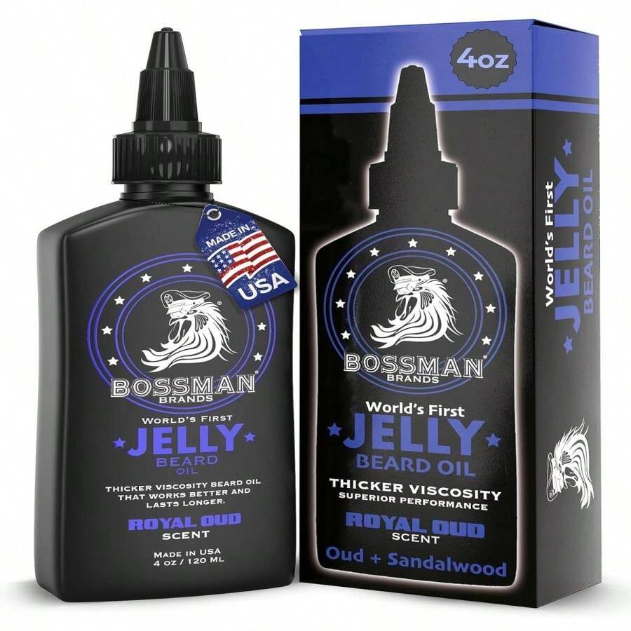 Bossman Jelly Beard Oil For Men (4 Oz, Royal Oud Scent) – Softens, Moisturizes &Amp; Conditions With Natural Ingredients - G: Dầu dưỡng râu Royal Oud - Xem 1
