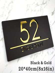 Customized Dual-Layer Laser Carved Physical Strength 3D Crafted Address Plaque, Suitable For Home And Office, Easy Installation, Perfect Decoration For Home Entrance - Black - View 27