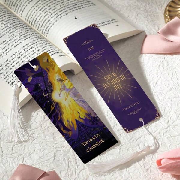 2pcs PET Printed Bookmarks, Exquisite Waterproof, Durable & Practical, Unique Pattern Design To Add Fun To Reading, Perfect Gift For Family & Friends (Random Color Tassels) School Supplies,Back To School