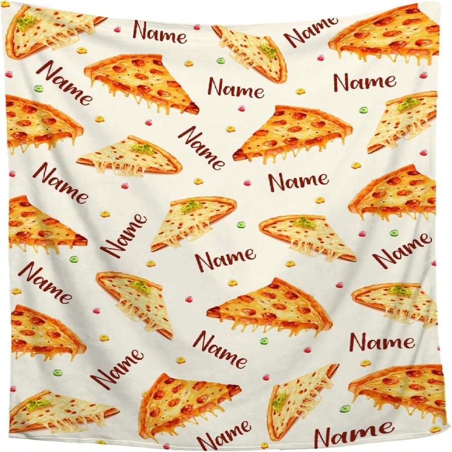 Custom Pizza Blanket Gifts Lightweight Throw Blanket For Women Men Soft Cozy Fleece Bed Couch Blanket For Kids Girls Boys - X-Small 40x30In (Toddler) PET.Jpg - 白色 - 查看 1