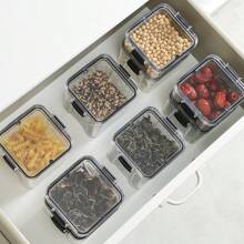 Słoik kuchenny z zamknięciem, pojemnik do przechowywania żywności, przezroczysty, materiał medyczny, plastikowe, zamknięte pudełko, pudełko do przechowywania ziarna