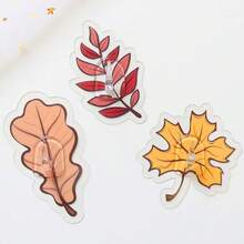 Lucky Fox Multiple Functional Wall Hooks For Hanging, Transparent Plant Shape Hooks Set, Waterproof Oilproff Adhesive Hook For Kitchen Bathroom Bedroom, 10 Pieces (Fall)