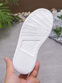1 par de zapatos planos atléticos con gancho y bucle antideslizante para niños y niñas, adecuados para todas las estaciones
