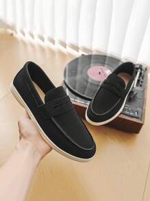Men's Loafers, Summer New Non-Slip Wear-Resistant Flat Lightweight & Comfortable Slip-On Shoes, Outdoor Casual Driving Shoes Big Size Breathable Moccasins Fashionable Luxury Anti-Odor Canvas Sneakers Contrast Color Woven Sole Slouchy Shoes, All Seasons