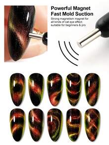 Beautizon Nailartlab 1pc/2pcs/4pcs Nail Art Magnet Tools And Gold And Silver Steel Beads Jewelry Set, Cat's Eye Gel Magnetic Stick Magnetic Pen / Steel Bead Magnetic Pen / Gold And Silver Nail Enhancement Small Steel Beads, DIY Artistic Designs Printing Patterns, 5D Effect UV Cat's Eye Gel Magnet Tools And Jewelry Accessories,Nail Supplies,Nail Tools,Nail Art Tools,Back To School,Nails,Nail Tools For Press On Nails,Manicure Pedicure Tools - Multicolor - View 5