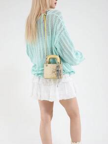 Mini New Snake Skin Pattern Clutch Bag, Decorative Accessories, Personalized Shoulder/Crossbody/Handbag - Gold - View 3