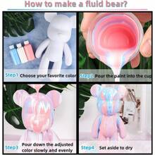 1pc (Only Blank Figurine, Painting Kit Not Included) DIY Gift Graffiti Painting Figurine, Fluid Bear Paints, Flowing Cute Bear Painting Creative Painting Supplies DIY Painting Set, Creative Home Decor Handmade Doll Small Statue Doll, Birthday/Valentine's Day Gift. (Random Style, Color With Slight Variations)