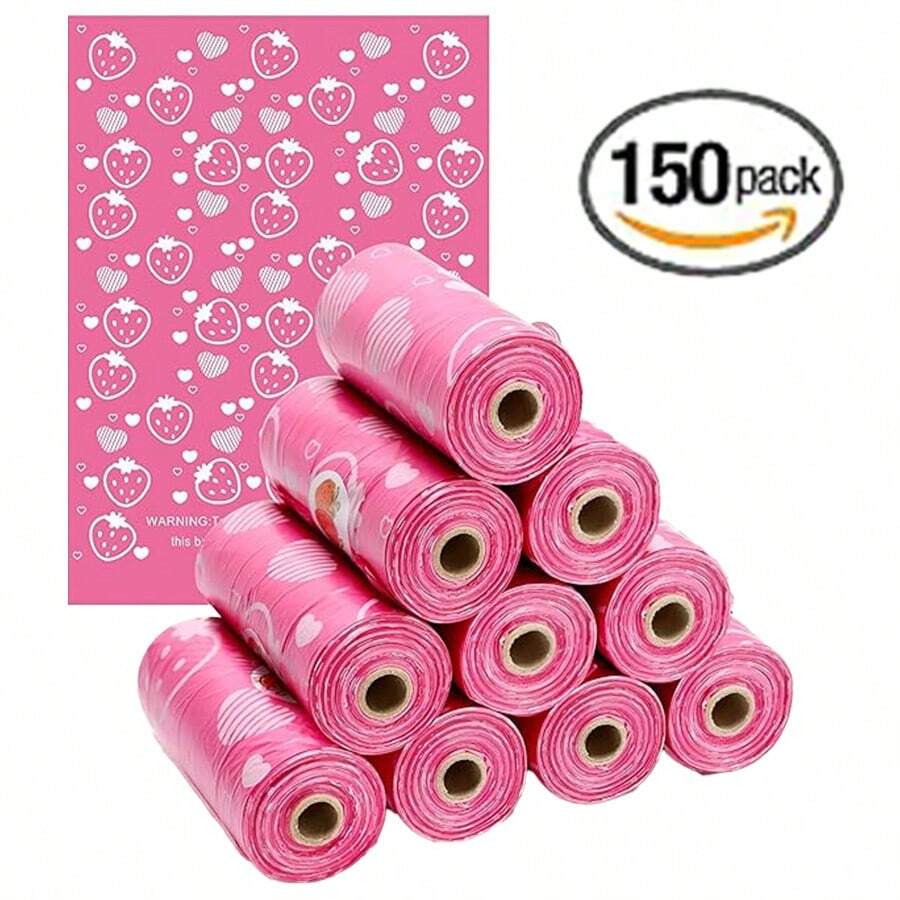 150pcs/10packs Pink Strawberry Scented Sanitary Pad Disposal Bags - Feminine Care Hygiene One-Time Mini Bags For Tampons, Pads, Diapers