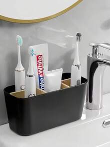 Toothbrush Holder For Bathroom, Bamboo Toothbrush Holder With 5 Slots, Storage Rack For Bathroom Vanity Table, Can Hold Electric Toothbrushes, Toothpaste And Razor - Nhiều màu - Xem 6