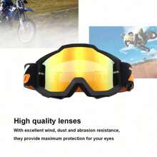 Motorcycle Goggles Bandana Mask Motocross Goggles Windproof ATV Dustproof Racing Goggles Anti-Scratch Skiing Goggles Protective Safety Eyewear TPU Frame PC Color Lens