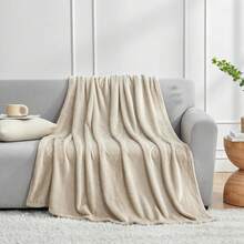 Sofa Blanket Living Room Cover SetFleece Blanket Twin Size, Soft Cozy Twin Blanket, Fuzzy Flannel Blanket Bed, Sofa, Couch, Travel, Camping, 60 X 80 Inches - Taupe - 查看 8