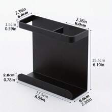 1pc Magnetic Refrigerator Side Hanger, Multifunctional Iron Storage Rack For Cling Film, No-Drill
