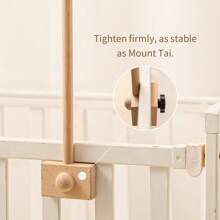 Soporte de campana de cama cuadrado de madera, accesorio de cuna para bebé, estante colgante multifuncional para juguetes de bebé, base giratoria de fácil instalación para atraer la atención del bebé