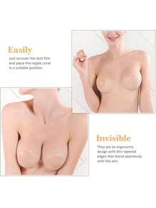 Premium 2-Pack Reusable Silicone Nipple Covers | Ultra-Comfortable Adhesive Pasties For Women, Offering A Smooth & Seamless Look Under Thin Fabrics | Ideal For Backless Dresses, Strapless Tops, Swimwear, Gym Wear, And Daily Use, Enhancing Natural Silhouette With Discreet Confidence.