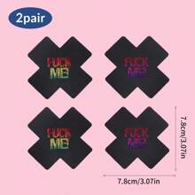 Letter Printed Heart Nipple Cover, Invisible Anti-Bulge Self-Adhesive Sticker, Ladies' Lingerie And Panties Accessories, For Rave