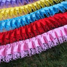 5 Yards Satin Volant Spitzenborte, elegante dekorative Umrandung für DIY Basteleien, Hochzeitsparty Dekoration, Bekleidung und Wohndekoration