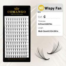 120Fans C 卷 9D 纤细预制扇形睫毛延长 0.07MM 尖头底座预制混合扇形睫毛仿貂皮纤细尖刺扇形批发睫毛簇、睫毛簇、单根睫毛、睫毛、假睫毛 - C - 查看 10