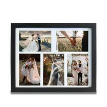 1 Pieza Marco De Fotos De Madera De Doble Uso, Para Colgar En La Pared Y Mostrar En La Mesa, Con Papel De Fotografía Aleatorio, Adecuado Para El Hogar, El Dormitorio, La Sala, El Comedor Y La Sala De Estar - Negro - Ver 8