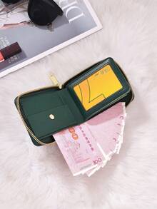 Women's Zipper Wallet - New Fashionable Multi-Card Capacity Wallet Large Capacity Short Wallet Ladies Student Leather Purse For Women Wallet Mini Wallet Purse Wallet Small Wallet Cute Wallet - View 7